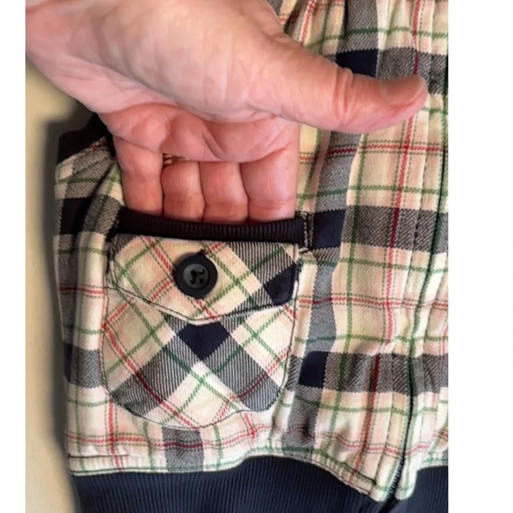Gymboree Kids‎ Girls Plaid Hooded Vest Size 7 Full Zip Sleeveless Top EUC